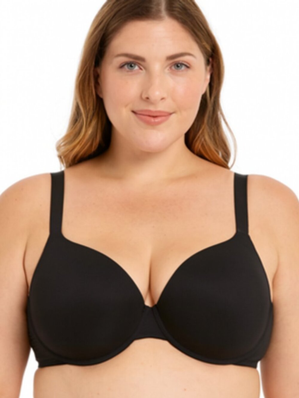 NEW Lane Bryant Cacique Womens Bra T Shirt Plus Size 46D Black Cotton Blend